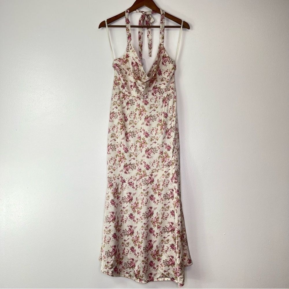 Saints + Secrets Cowl Halter Neck Midi‎ Floral Dress Size S